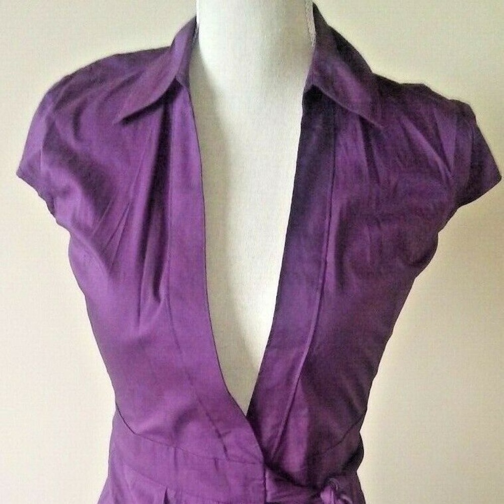 Banana Republic Petites purple wrap dress OOP NEW